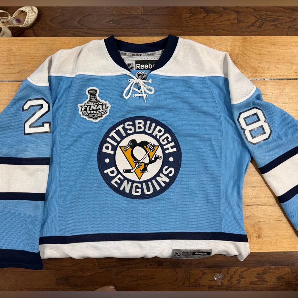 Reebok Light Blue Pittsburgh Penguins Jersey